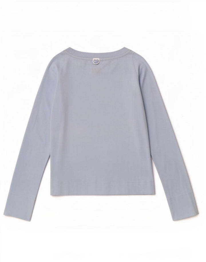 Top Nike da donna a manica lunga UK 10/12 cotone blu medio