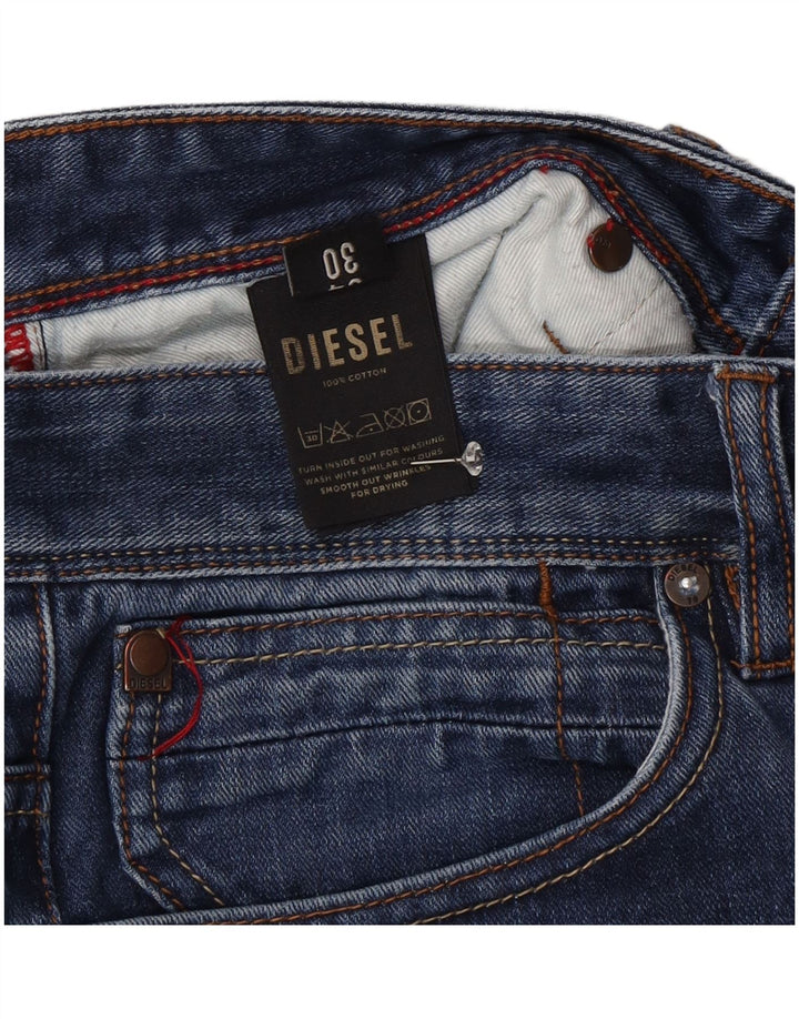 Diesel Mens Straight Jeans W34 L30 Blue Cotton