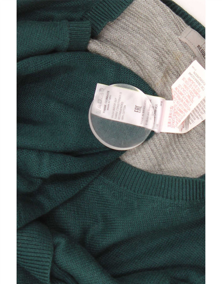 Marks & Spencer Pull coupe classique à col en V pour homme, grand coton vert