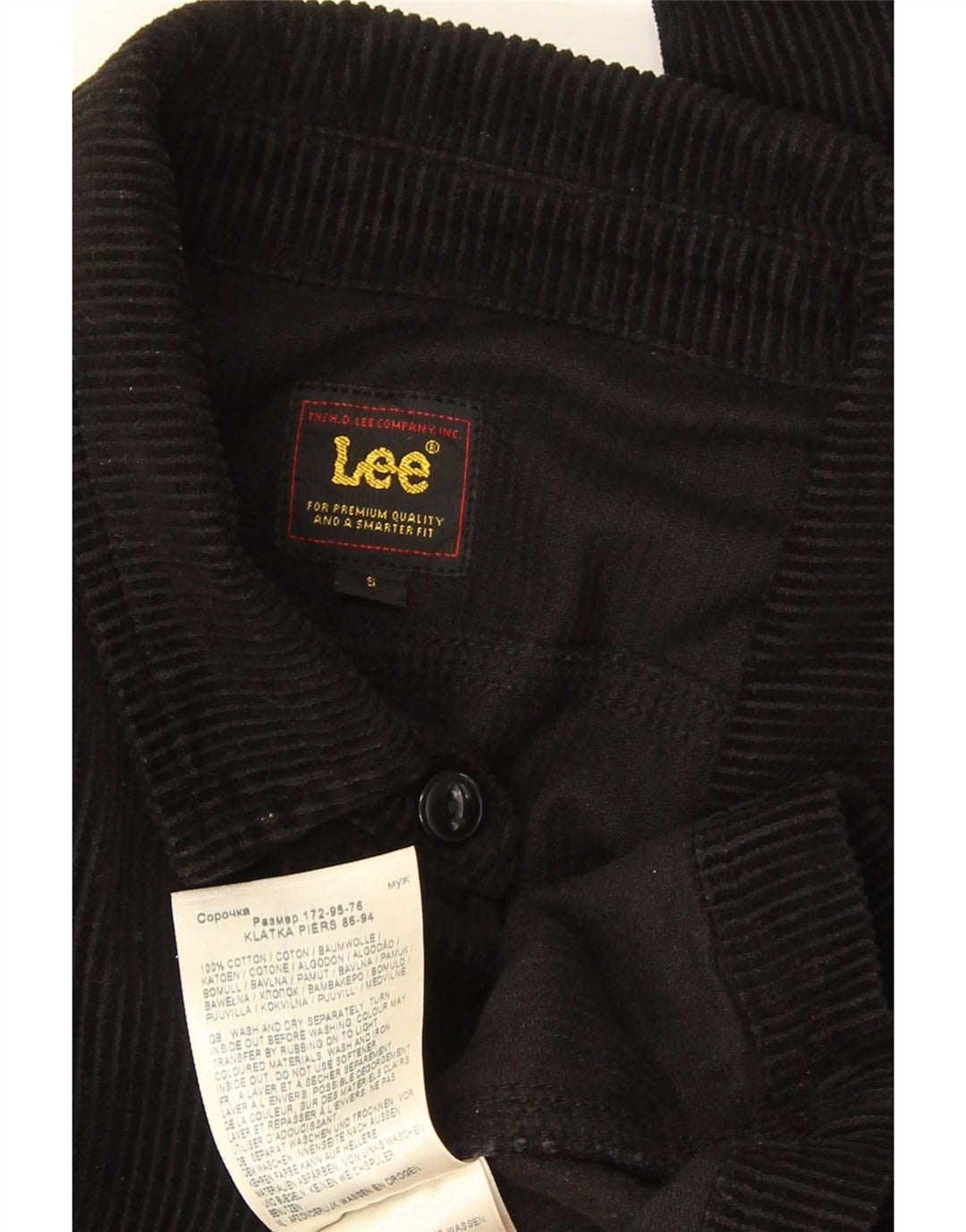 Lee Mens Corduroy Jacket UK 36 Small Black Cotton