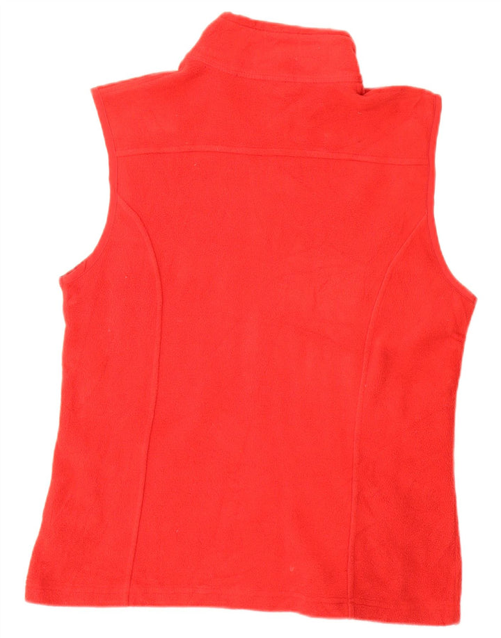 Eddie Bauer Womens Fleece Gilet UK 14 Medium Red Polyester