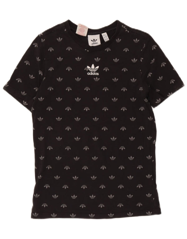 Adidas drenge grafisk t-shirt top 13-14 år sort bomuld
