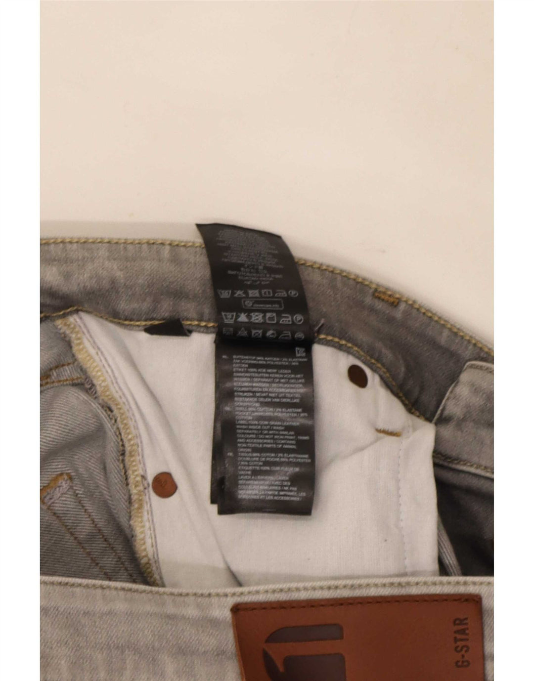 G-Star Mens 3301 Slim Jeans W36 L30 Grey Cotton