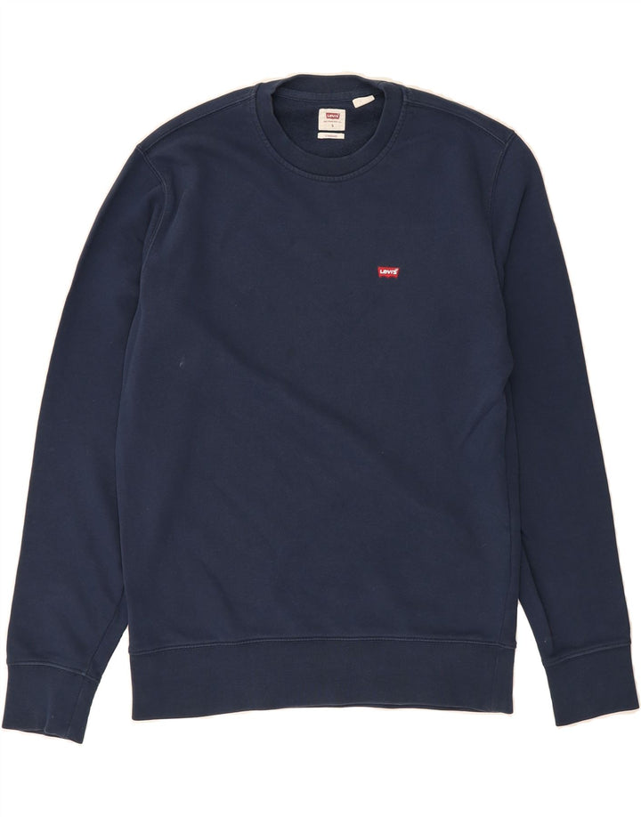 LEVI'S Mens Sweatshirt Jumper Small Navy Blue Cotton Vintage Levi's and Second-Hand Levi's from Messina Hembry 
