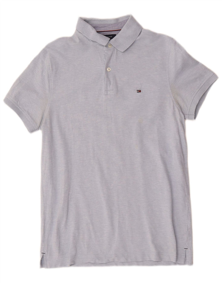 Tommy Hilfiger Mens Slim Fit Polo Shirt Medium Blue Cotton