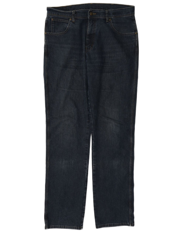 Wrangler Mens Regular Fit Straight Farmer W36 L34 sötétkék pamut