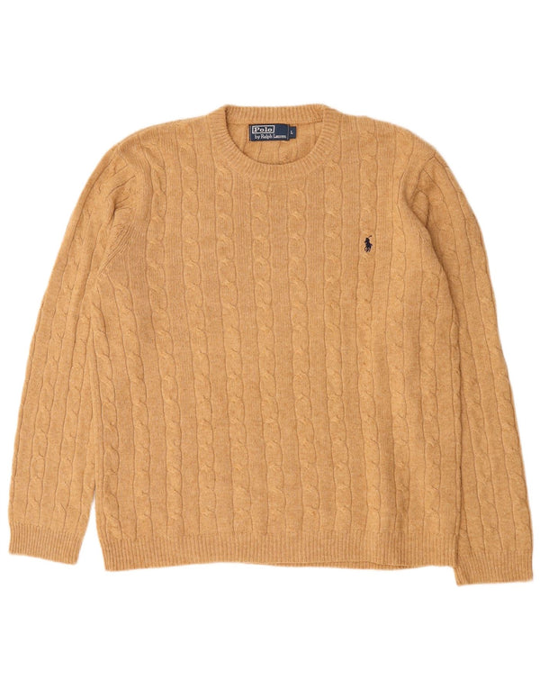 Polo Ralph Lauren Mens Crew Neck Jumper Sweater Large Brown
