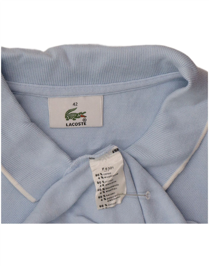 Lacoste Dame Polo Shirt Størrelse 42 Stor Blå Bomuld