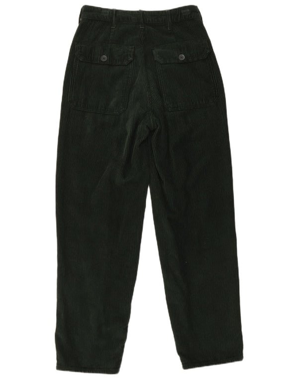 Damskie sztruksowe spodnie z wysokim stanem Topshop UK 8 Small W26 L28 Zielone
