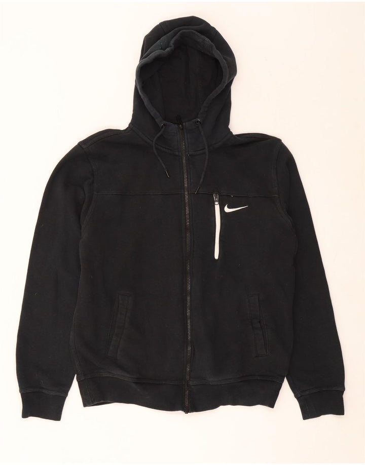 Nike Mens Zip Hoodie Sweater Medium Black Cotton