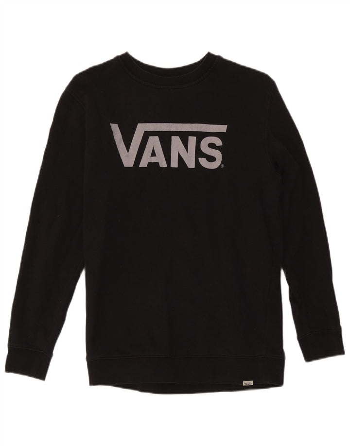 Vans Boys Graphic Sweatshirt Jumper 12-13 Years Large Black Cotton