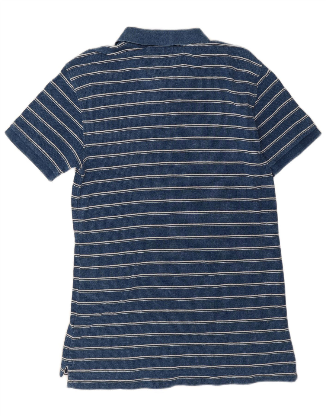 FAT FACE Mens Polo Shirt Small Blue Striped Cotton