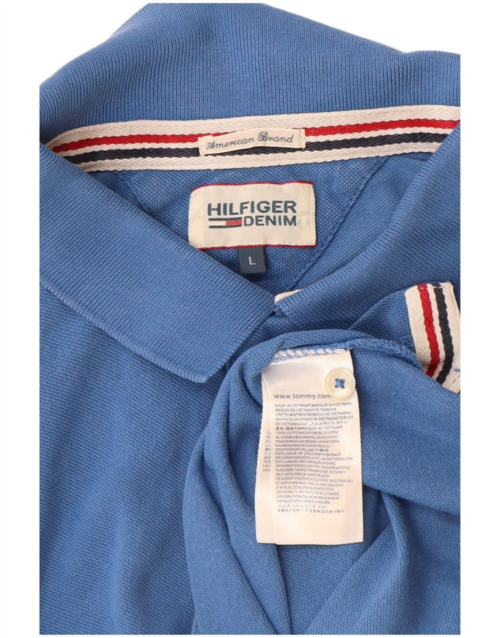 Polo da uomo Tommy Hilfiger grande in cotone blu
