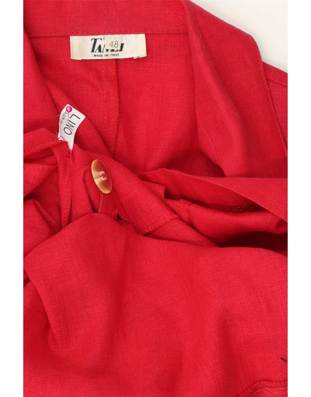 vintage Femmes Manches Courtes Double Breasted Blazer Veste IT 48 XL Rouge
