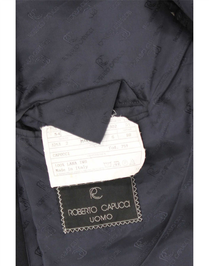 Roberto Capucci Jaqueta Blazer Masculina Double Breasted IT 54 2XL Azul Marinho
