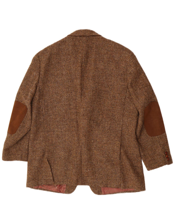 Harris Tweed Chaqueta tipo blazer de 2 botones para hombre UK 46 3XL Lana virgen marrón