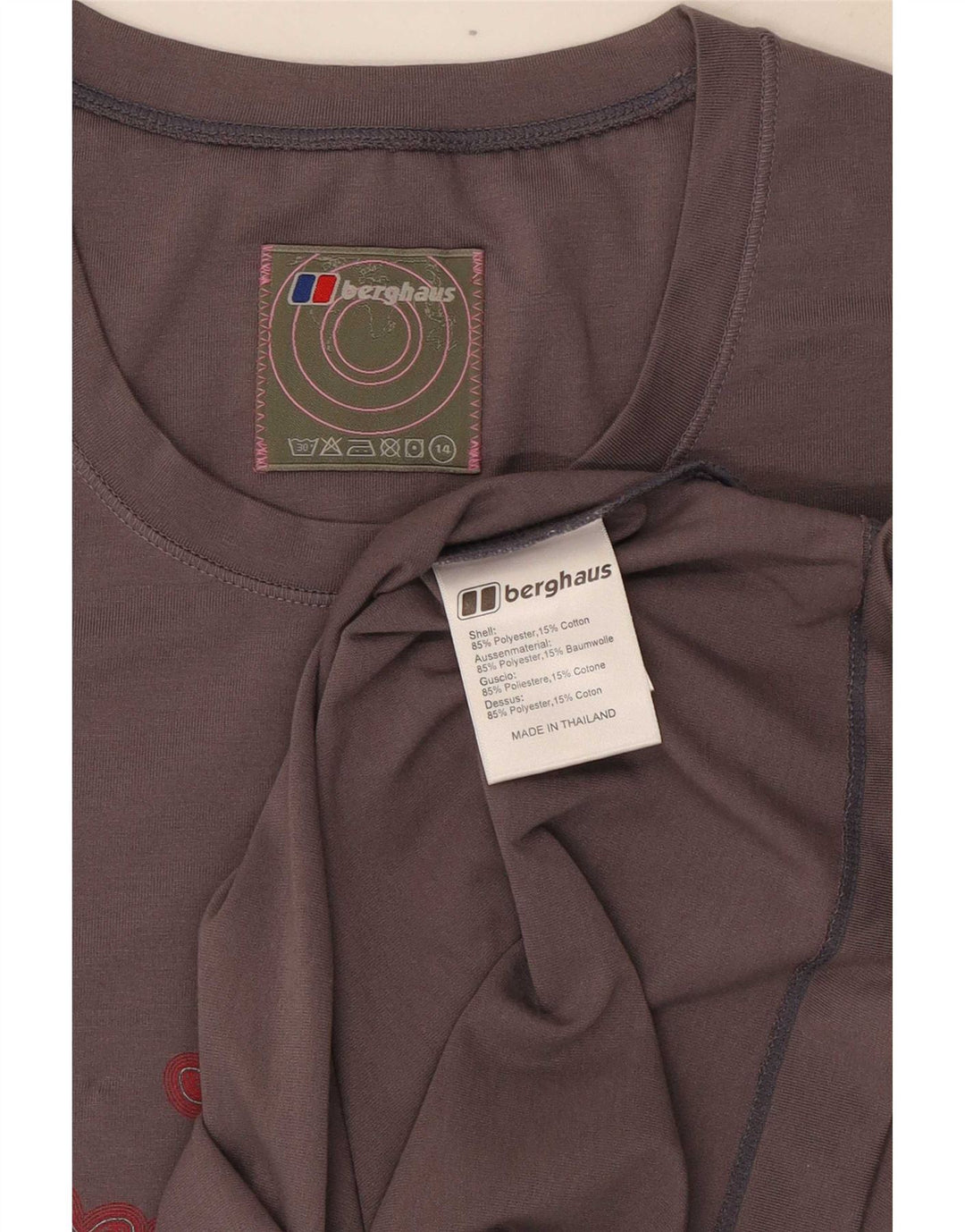 Berghaus Grafisk T-Shirt Top UK 14 Medium Grå Polyester