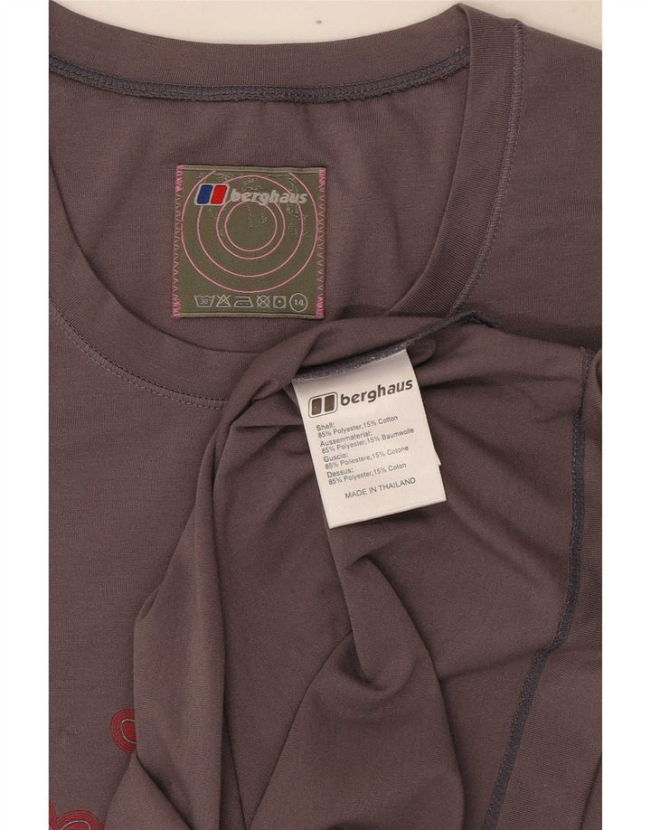 Berghaus Grafisk T-Shirt Top UK 14 Medium Grå Polyester
