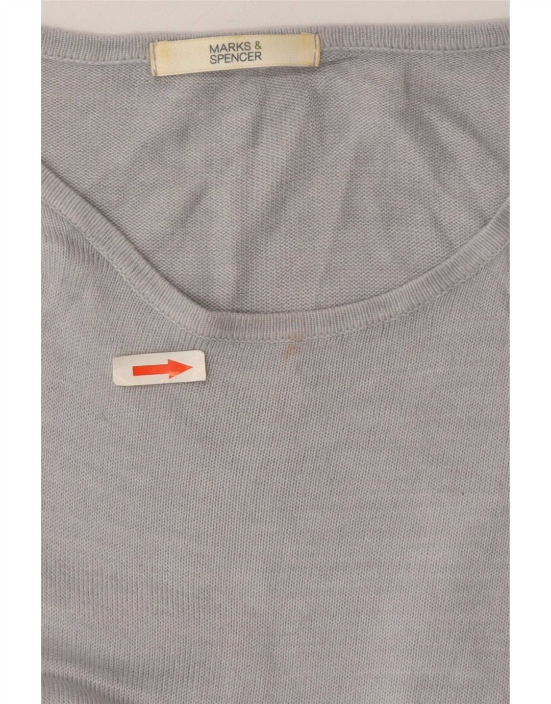 Marks & Spencer Womens Boat Neck Jumper Sweater UK 14 Large Grey