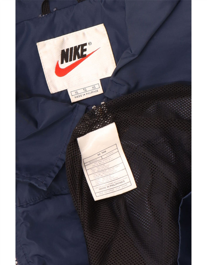 Nike Regnjakke til mænd UK 42 XL Navyblå stribet nylon