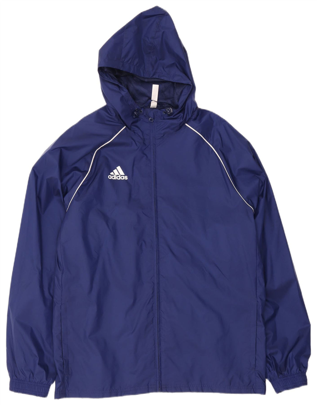 Adidas Veste de pluie à capuche pour homme UK 40 Large Bleu marine Polyester