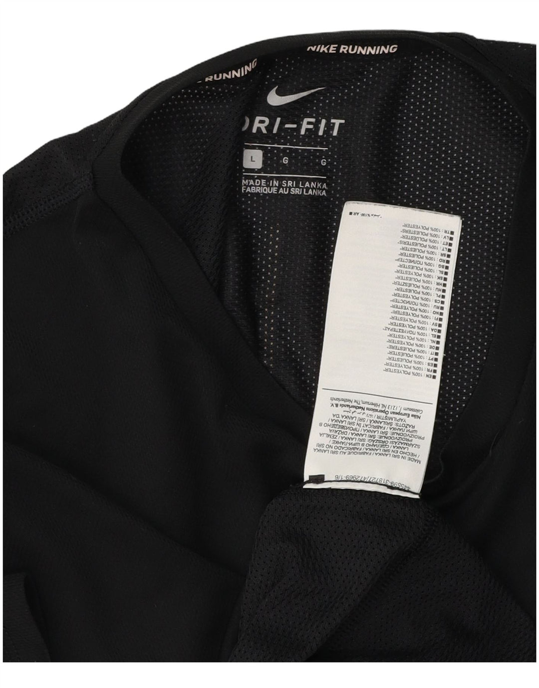 Nike Herren Dri Fit T-Shirt Top Large Schwarz Polyester