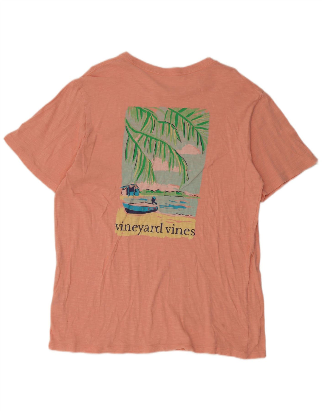 Vineyard Vines Mens Graphic T-Shirt Top Medium Pink Cotton