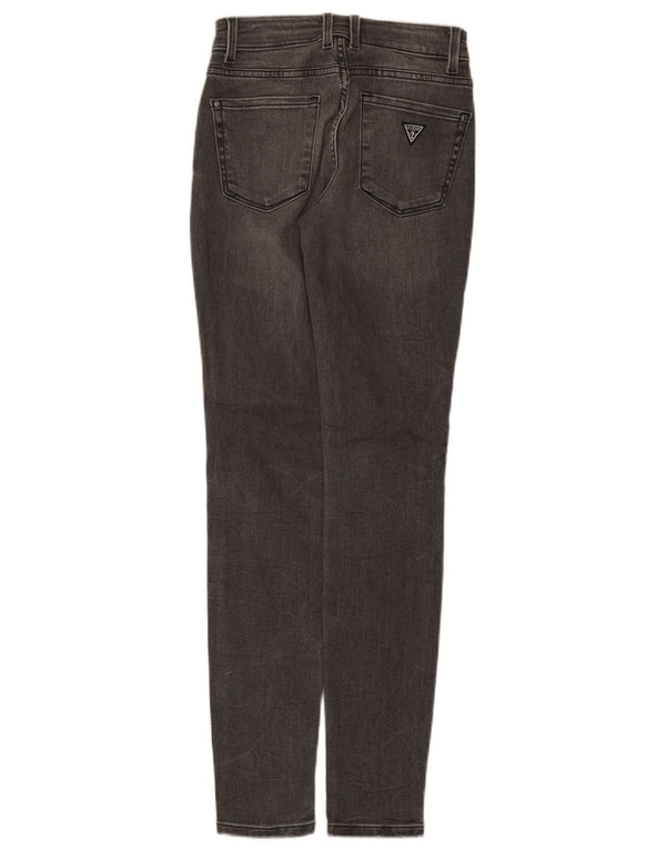 Guess Womens Mid Rise Skinny Jeans W25 L30 Grey