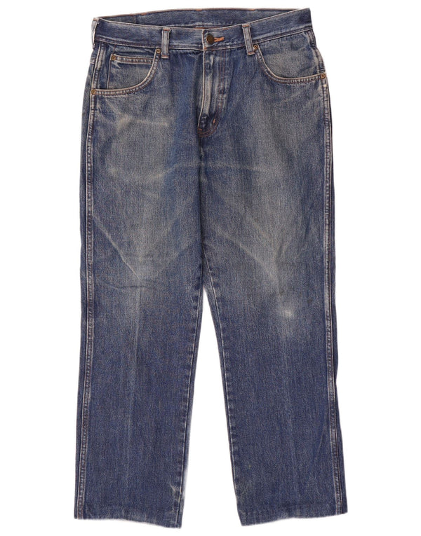 Jeans dritti da uomo Wrangler vestibilità regolare W32 L27 cotone blu