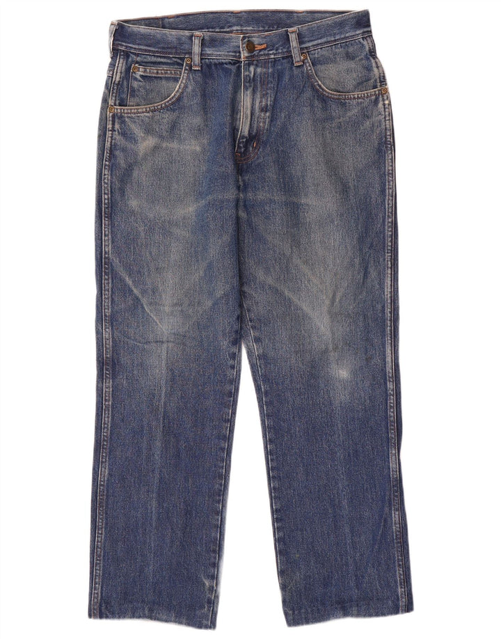 Wrangler Mens Regular Fit Straight Jeans W32 L27 Blue Cotton