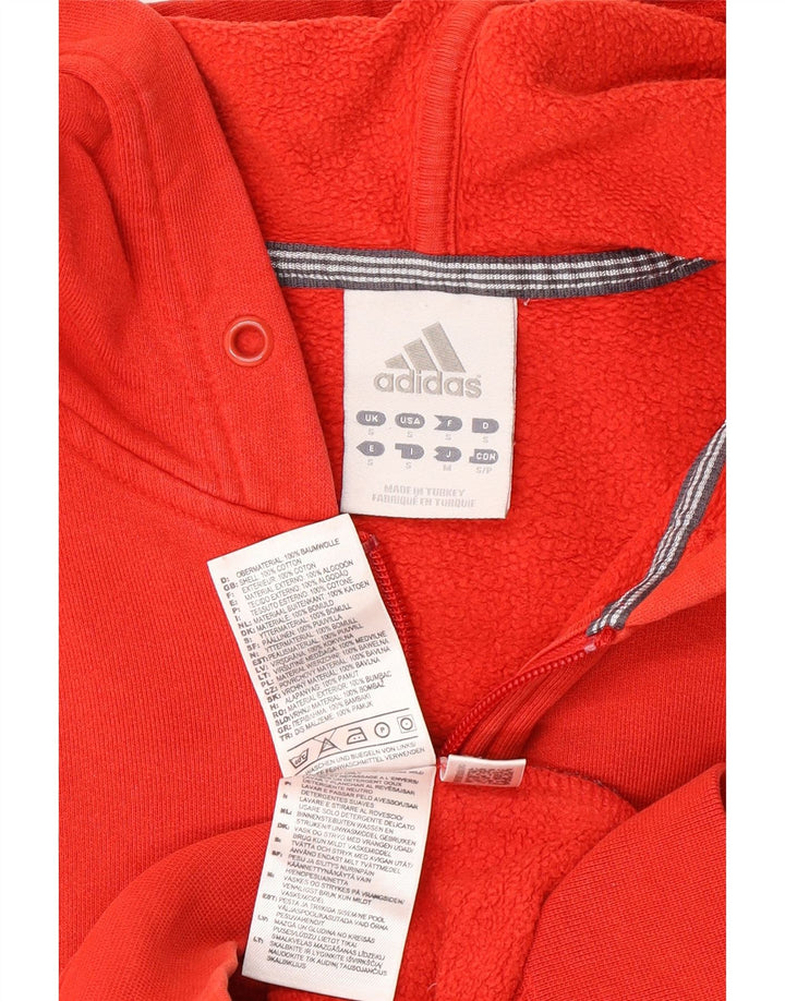 Adidas Mens Zip Hoodie Sweater Small Red Cotton