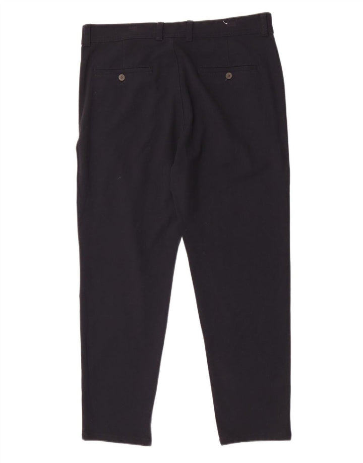 Zara Mens Chino Trousers EU 44 Large W34 L28 Navy Blue Polyester