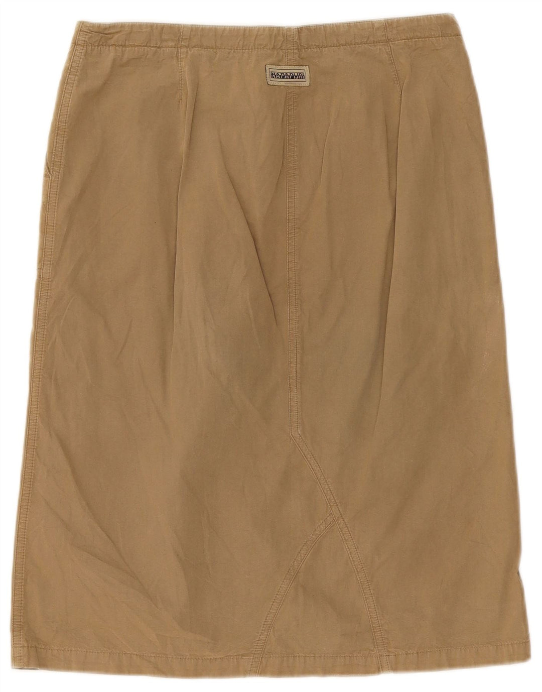 Napapijri Womens Midi Skirt IT 44 Medium W32 Brown Cotton