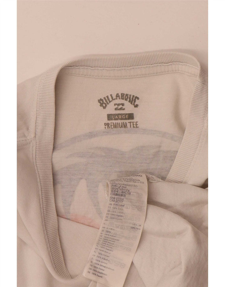 Billabong Mens Graphic T-Shirt Top Large White Cotton