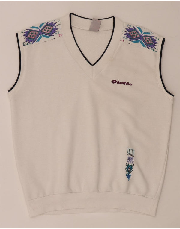 Lotto Mens Graphic Ujjatlan pulóver Jumper Medium White Geometric