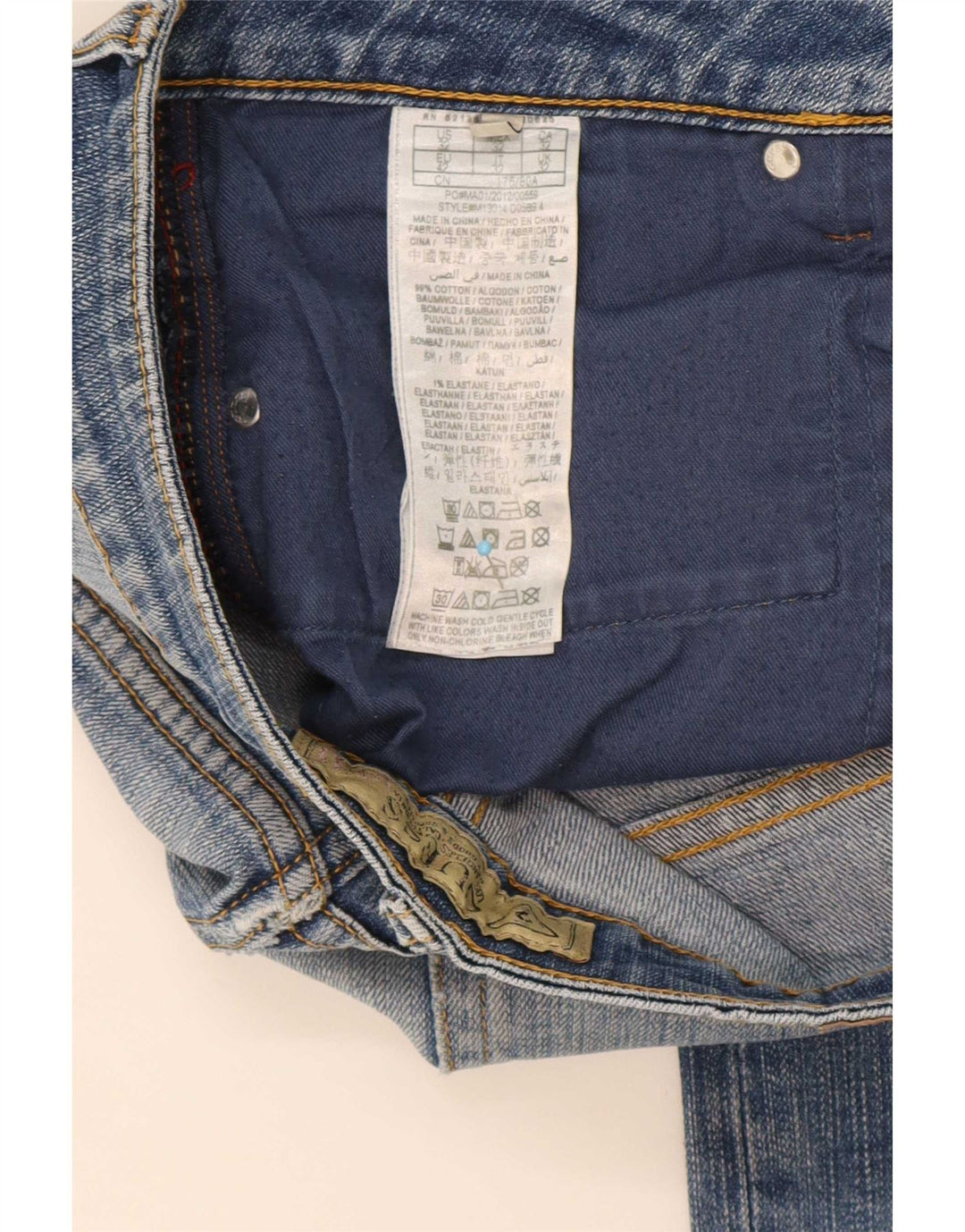 Jeans dritti da uomo Guess W32 L29 cotone blu