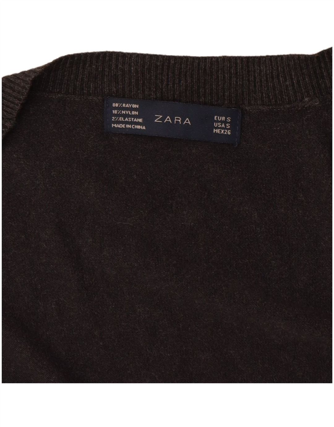 ZARA Womens Longline Cardigan Sweater UK 10 Small Grey Rayon