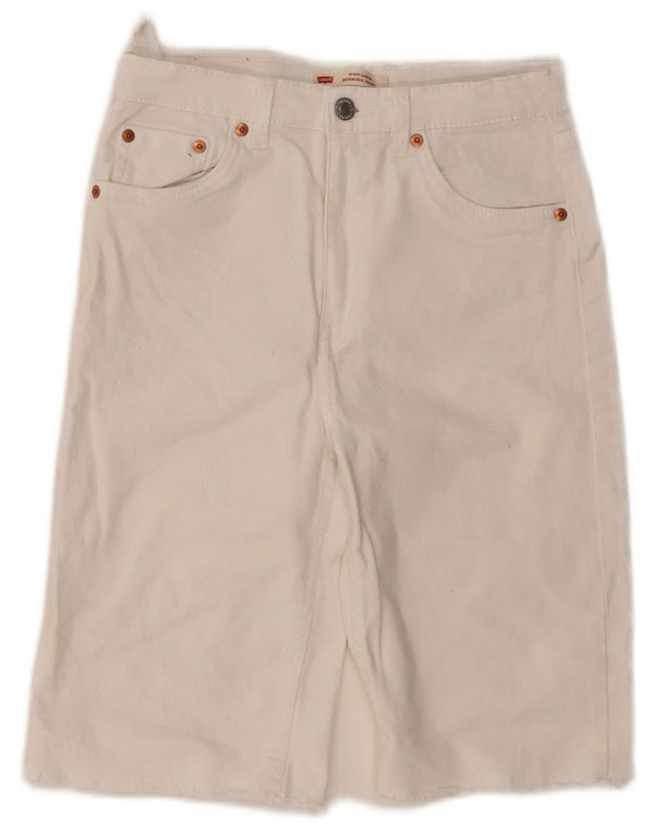 Levi's Bermudas holgadas de cintura alta para niñas 13-14 años W26 Blanco