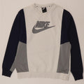 Мужской свитшот с рисунком Nike, большой белый хлопковый джемпер с цветными блоками