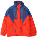 Dubin Herren-Skijacke mit lockerer Passform, Größe 46, klein, rotes Farbblock-Polyester