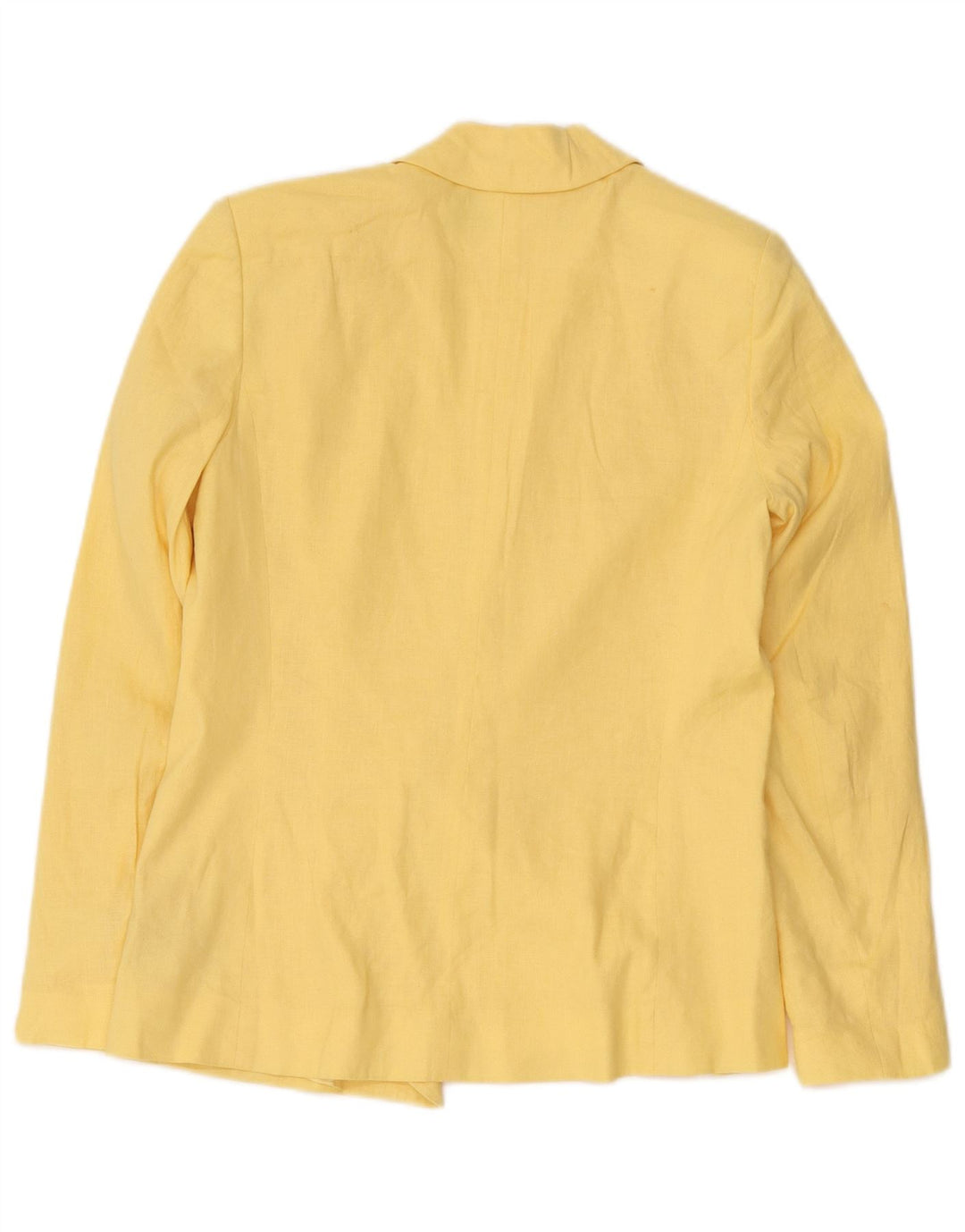 French Connection Womens Double Breasted Blazer Jacket UK 6 XS Yellow Linen