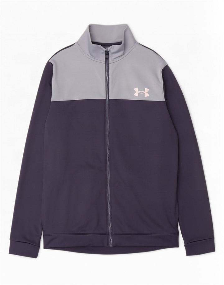 Under Armour Mens Tracksuit Top Jacket Medium Navy Blue Colourblock