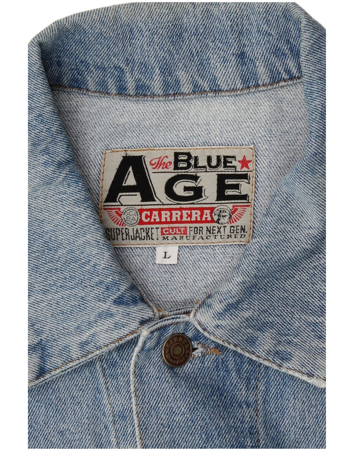 Carrera Mens Denim Jacket UK 40 Large Blue Cotton