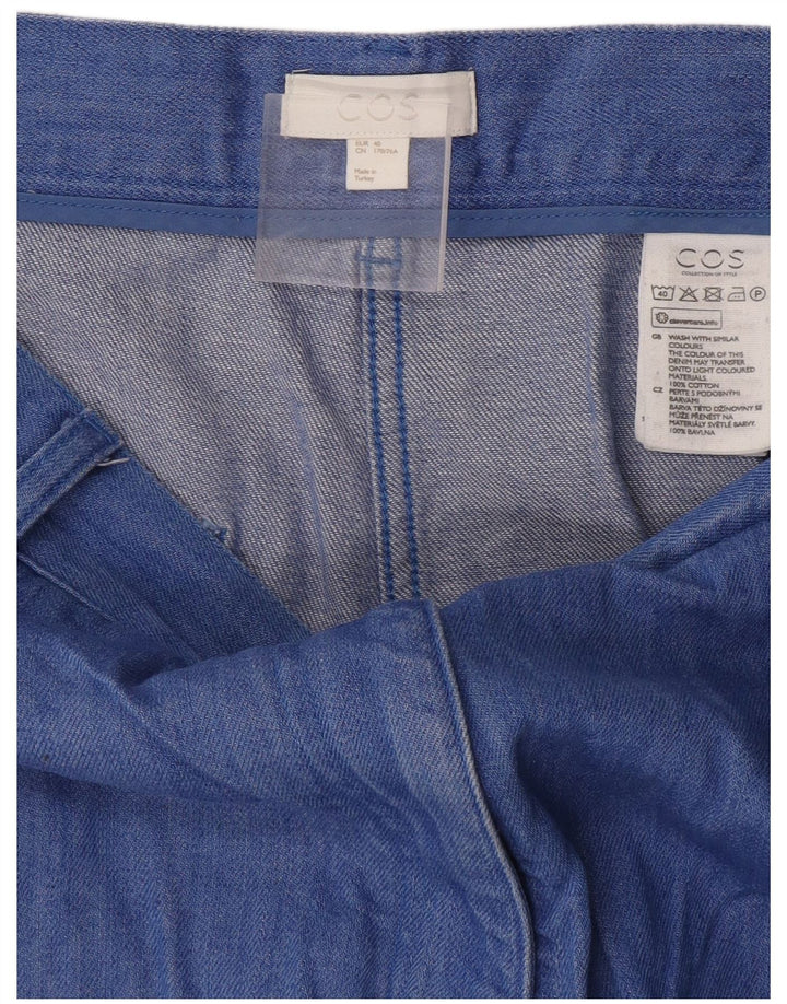 Cos Womens Cropped Trousers EU 40 Medium W30 L24 Blue Cotton