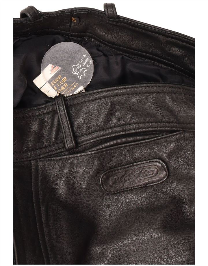 Hein Gericke Mens Leather Trousers EU 50 Medium W30 L33 Black Leather