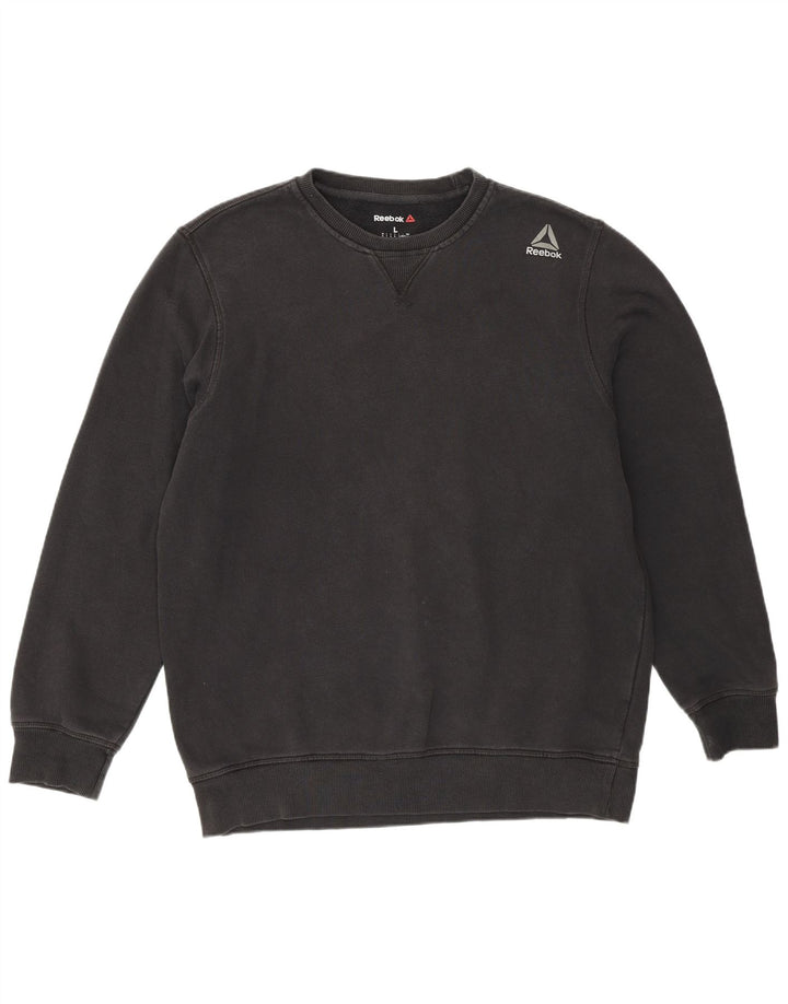 Reebok Mens Sweatshirt Jumper Large Black Cotton