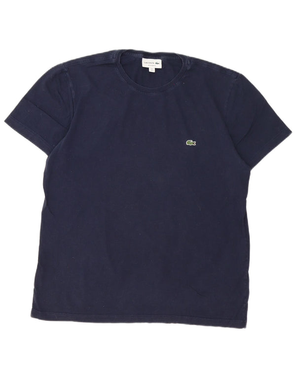 Lacoste Mens Regular Fit T-Shirt Top Size 5 Large Navy Blue Cotton
