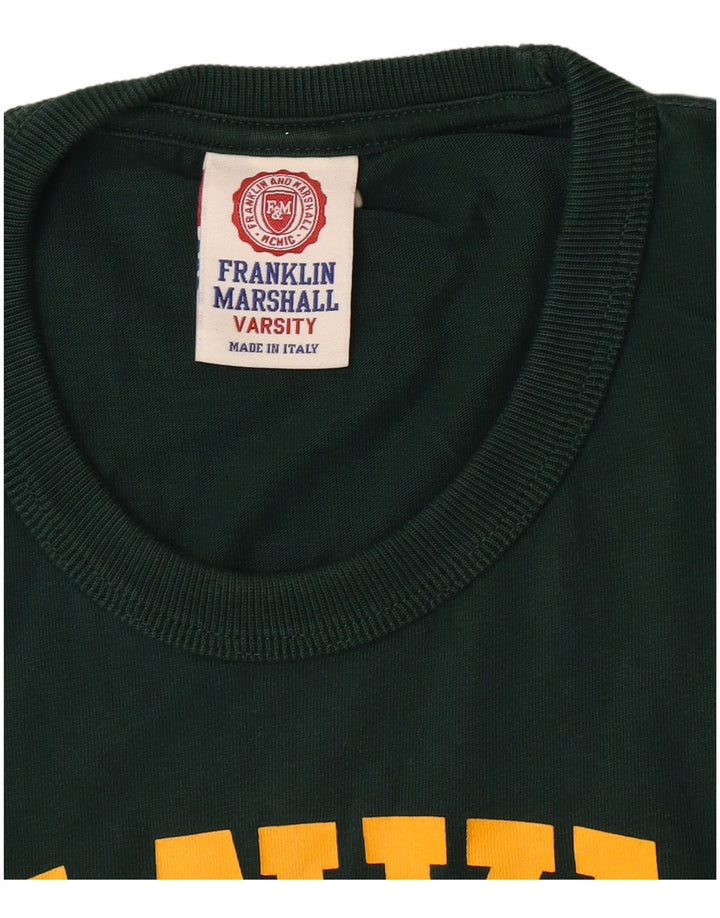 Franklin Marshall Mens Graphic T-Shirt Top Small Green Cotton