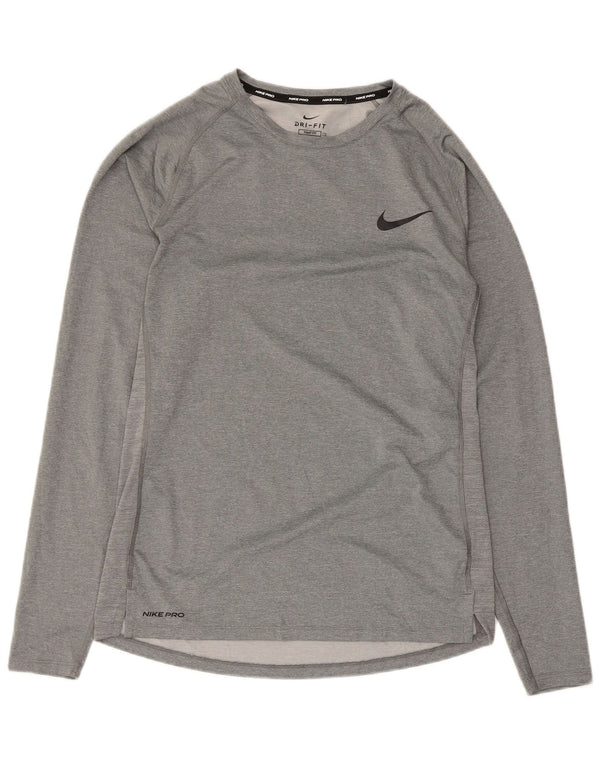 Nike Mens Dri Fit Top Long Sleeve XL Grey Polyester