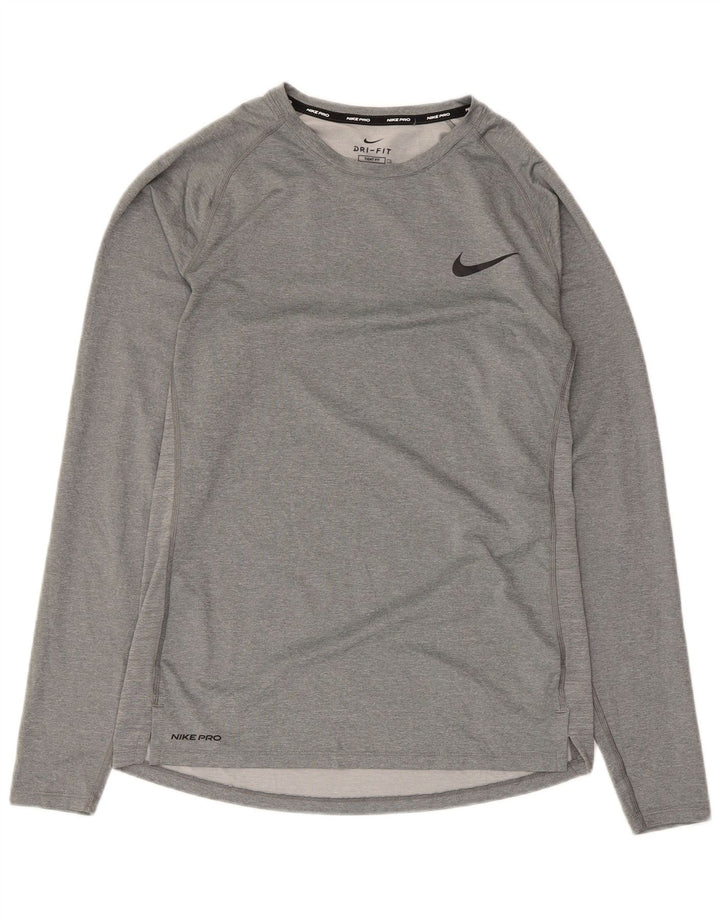 Nike Mens Dri Fit Top Long Sleeve XL Grey Polyester